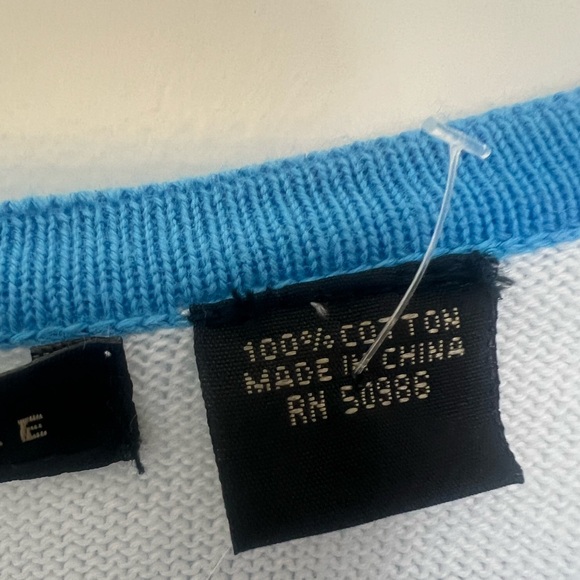 NWT Jeanne Pierre Women’s Striped Round Hem Sweater Blue Sky/White M Nautical - Picture 7 of 9